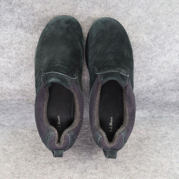 LL Bean Shoes Womens 7 Slip On Moc Insulated Comfort Leather Arctic Grip Black - Picture 6 of 15
